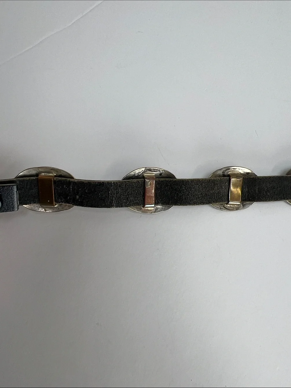Vintage Mary Rita Padilla Sterling Silver Leather Concho Belt Navajo Native